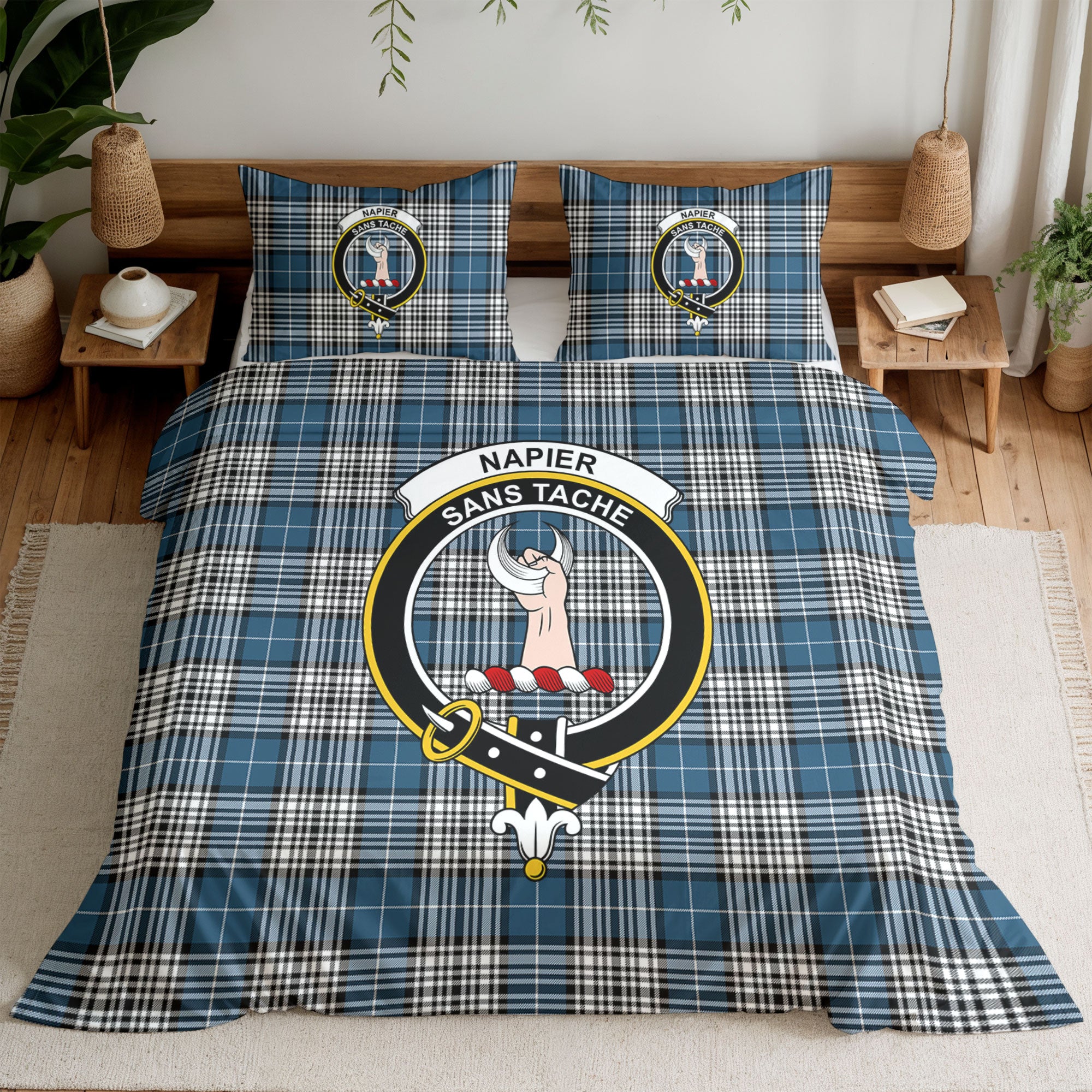 Napier Modern Tartan Crest Bedding Set