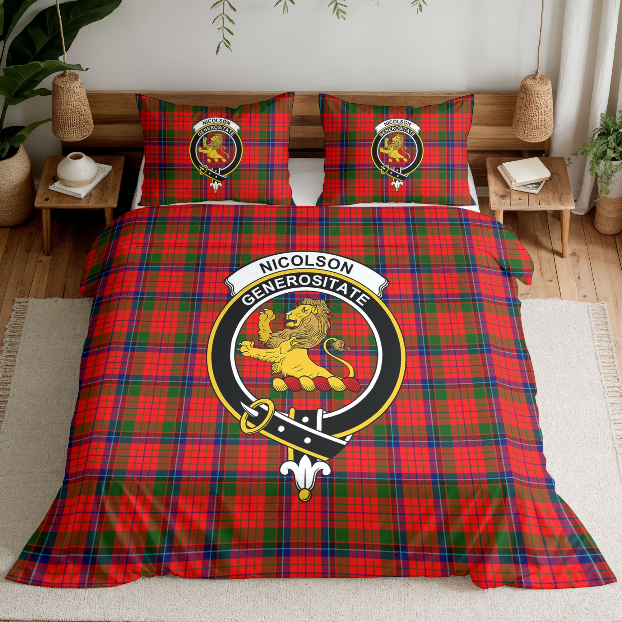 Nicolson Modern Tartan Crest Bedding Set