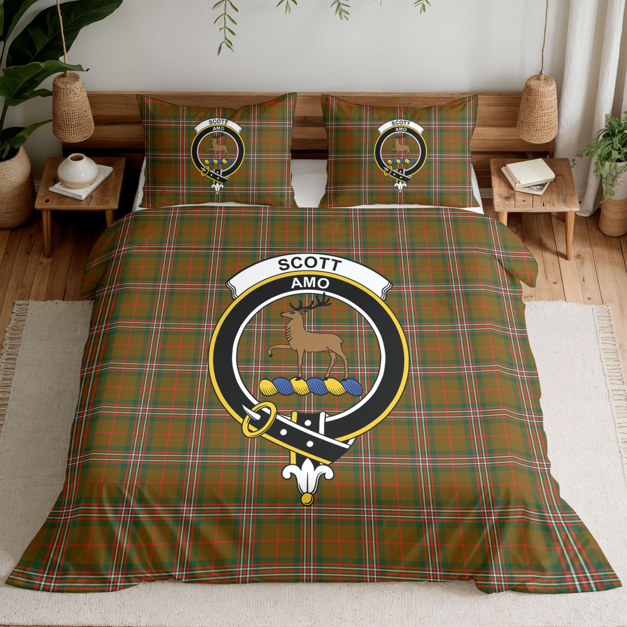 Scott Brown Modern Tartan Crest Bedding Set