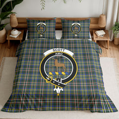 Scott Green Modern Tartan Crest Bedding Set