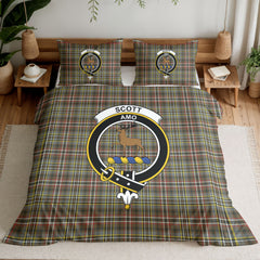 Scott Green Weathered Tartan Crest Bedding Set