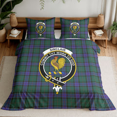 Sinclair Hunting Modern Tartan Crest Bedding Set