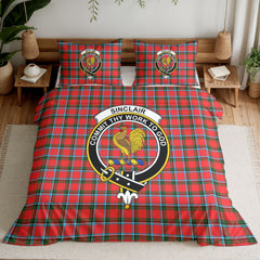 Sinclair Modern Tartan Crest Bedding Set