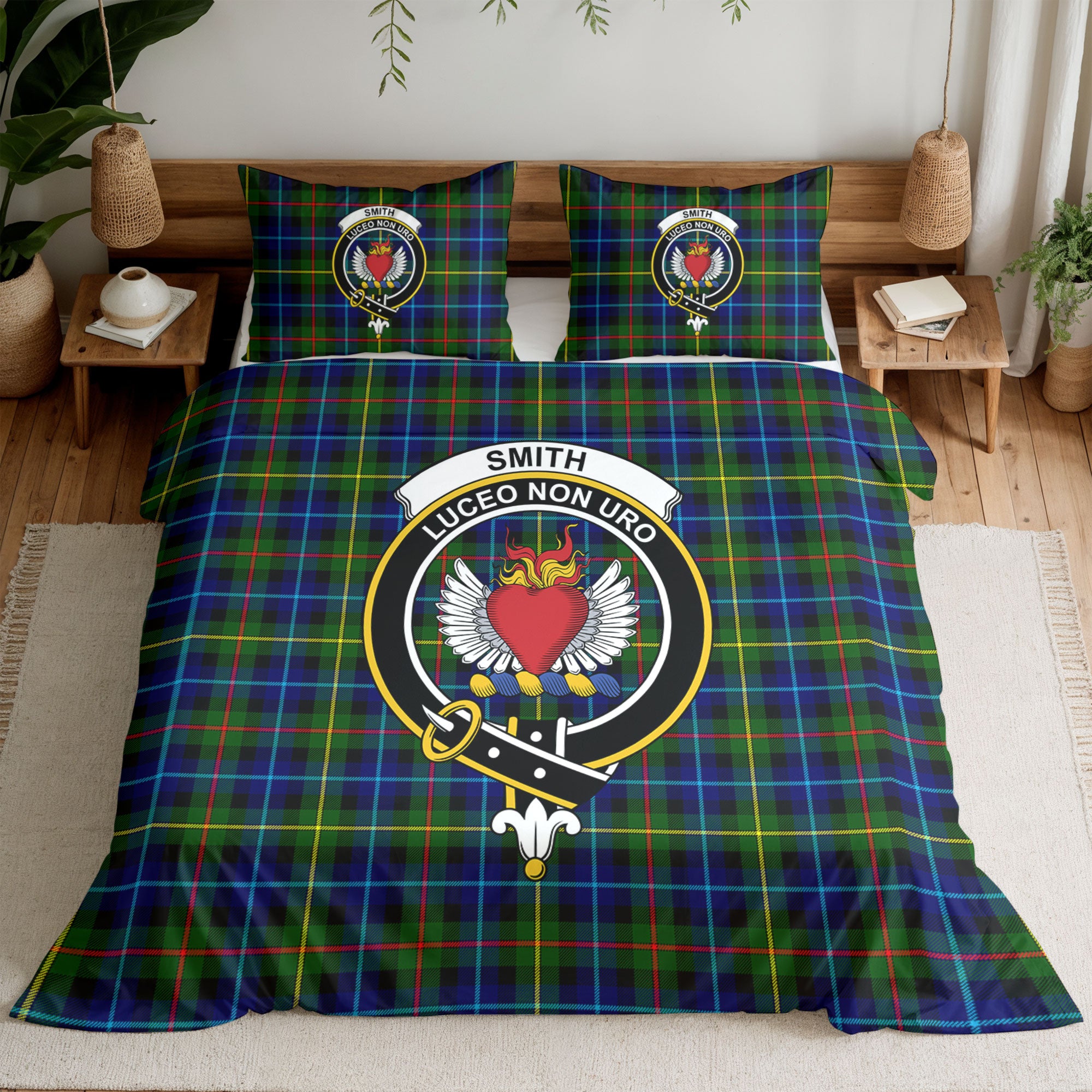 Smith Modern Tartan Crest Bedding Set