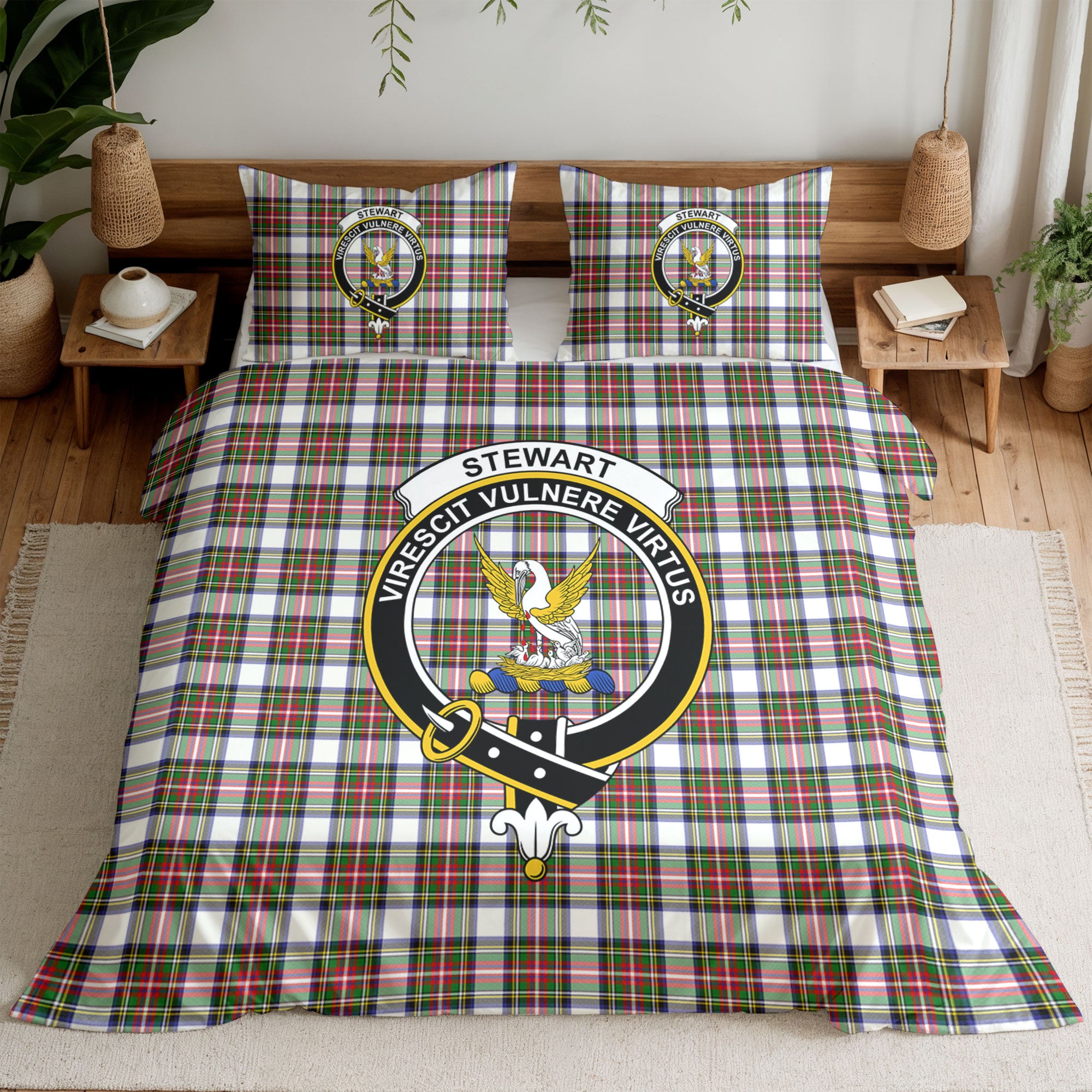 Stewart Dress Modern Tartan Crest Bedding Set