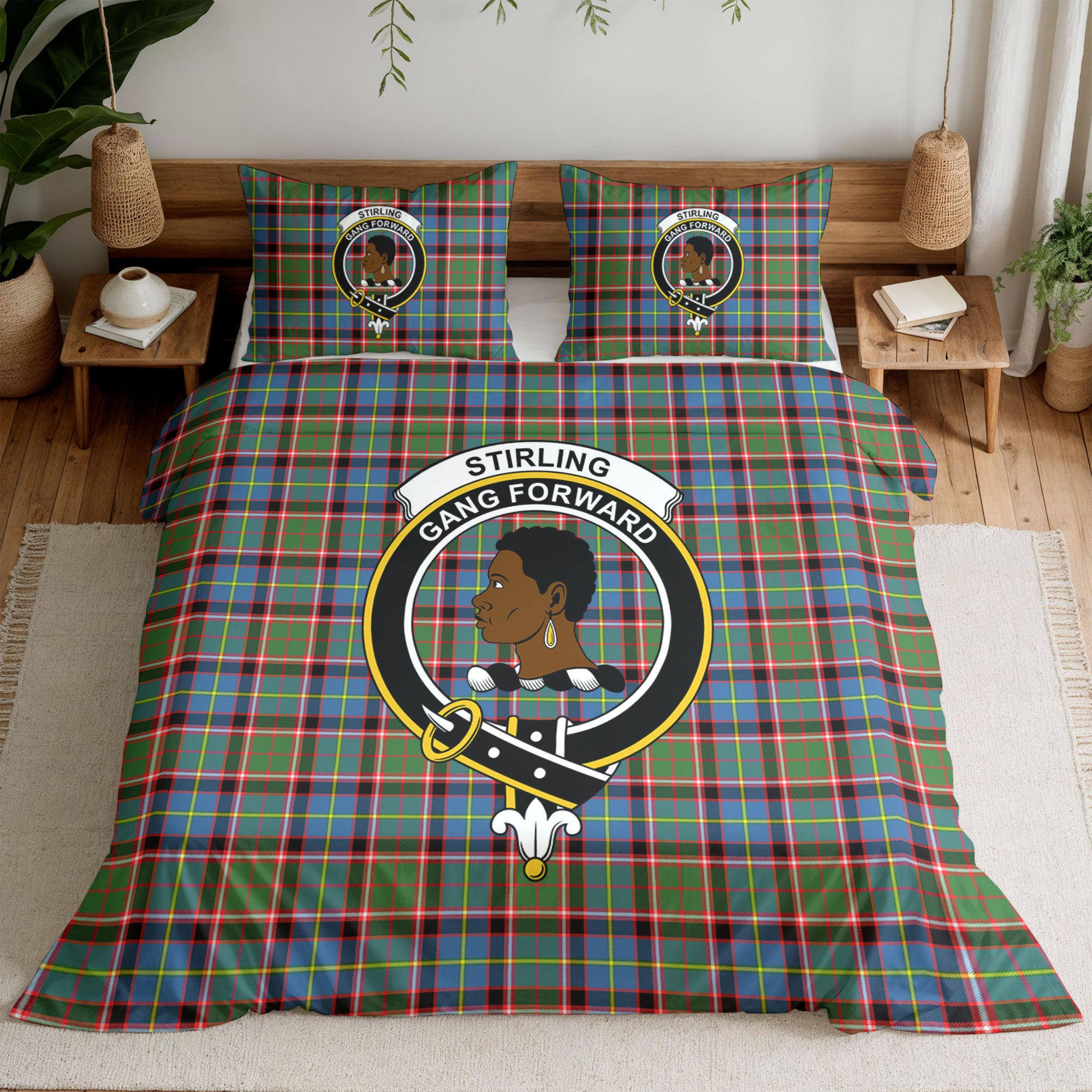 Stirling (of Keir) Tartan Crest Bedding Set