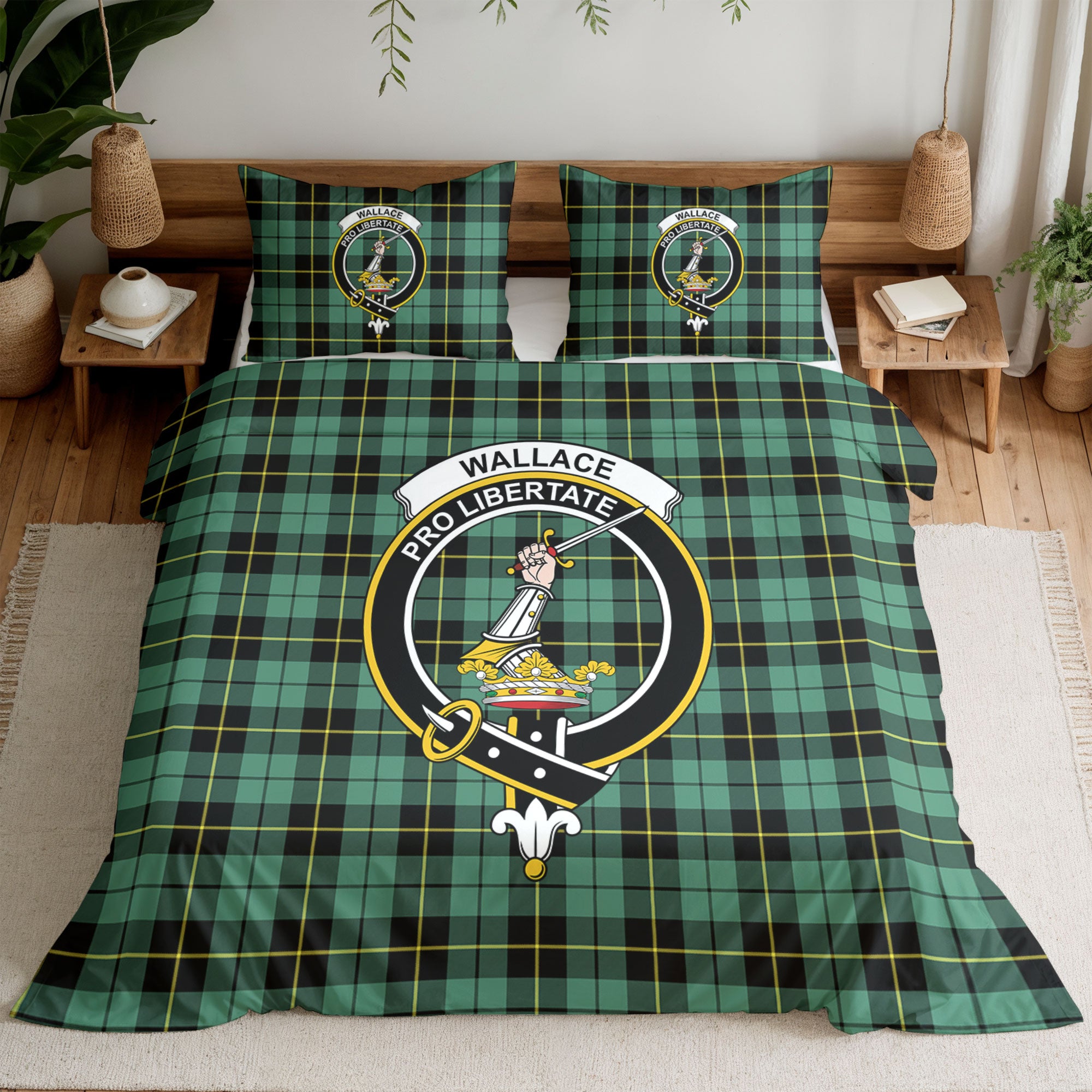 Wallace Hunting Ancient Tartan Crest Bedding Set