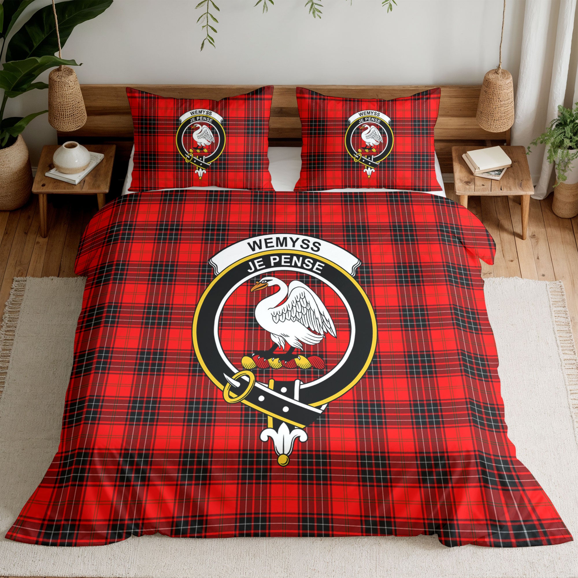 Wemyss Modern Tartan Crest Bedding Set