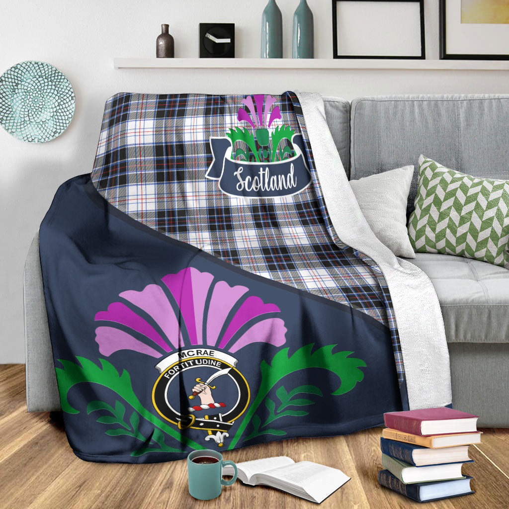 McRae Dress Modern Tartan Crest Premium Blanket - Thistle Style