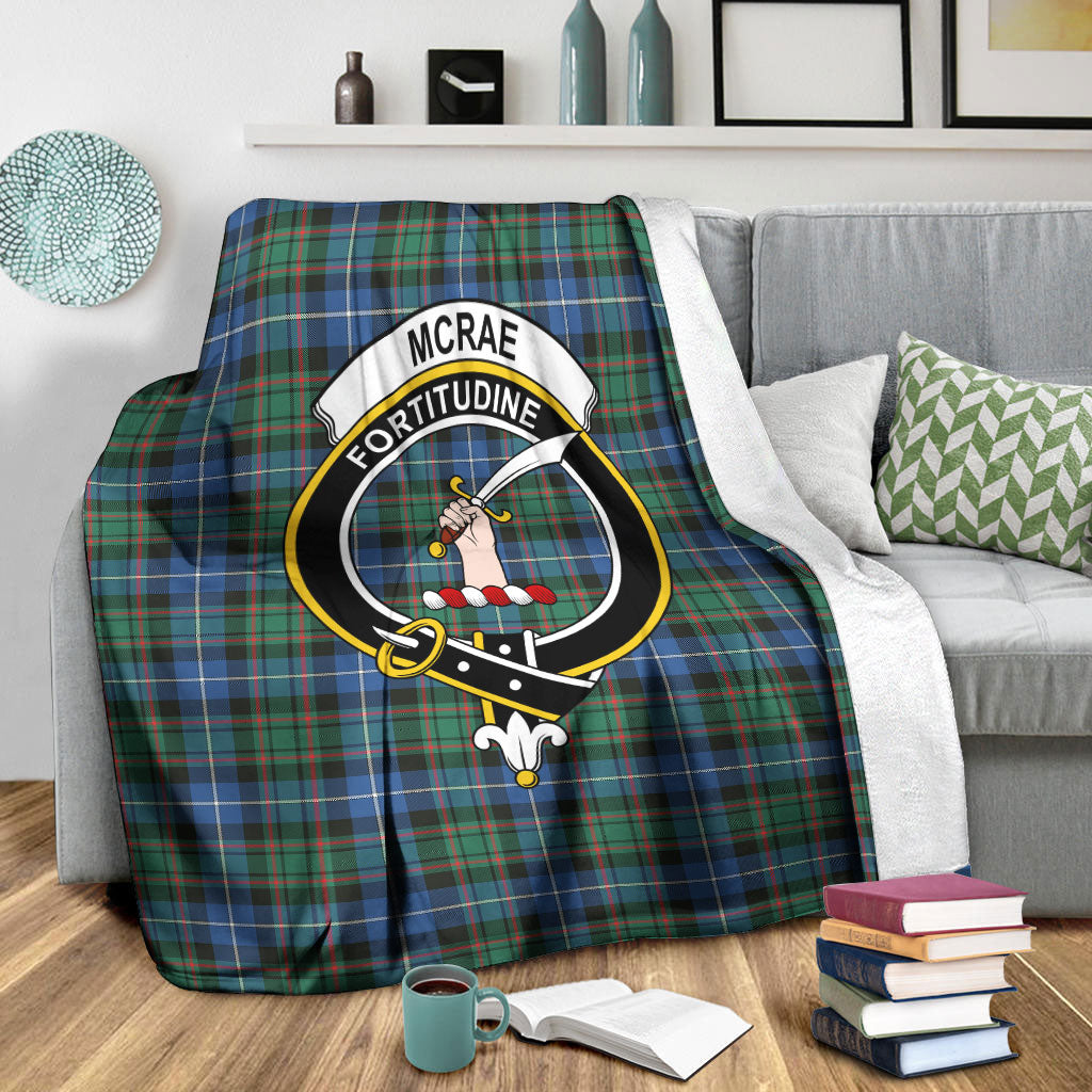 McRae Hunting Ancient Tartan Crest Blanket