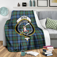 McRae Hunting Ancient Tartan Crest Blanket