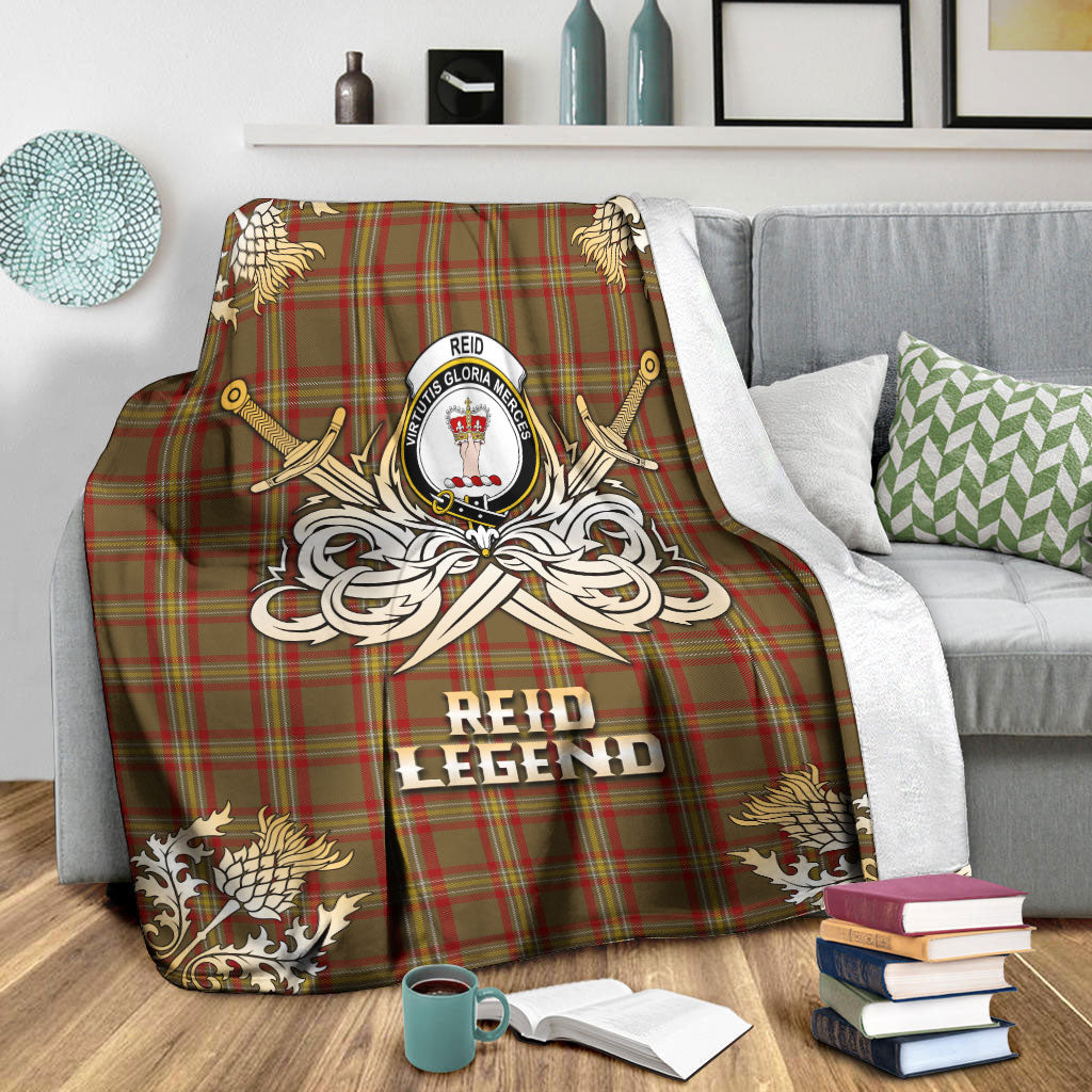 Reid Ancient Tartan Gold Courage Symbol Blanket