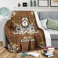 Reid Ancient Tartan Gold Courage Symbol Blanket