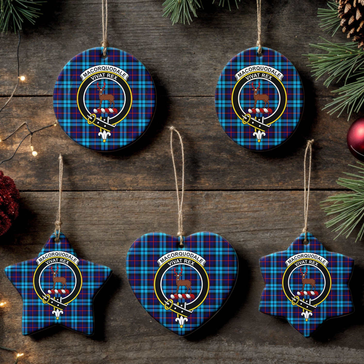MacCorquodale Tartan Crest Christmas Ceramic Ornament
