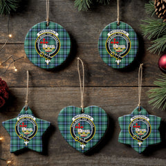 MacDonald of the Isles Hunting Ancient Tartan Crest Christmas Ceramic Ornament