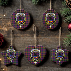 MacDonnell of Glengarry Modern Tartan Crest Christmas Ceramic Ornament