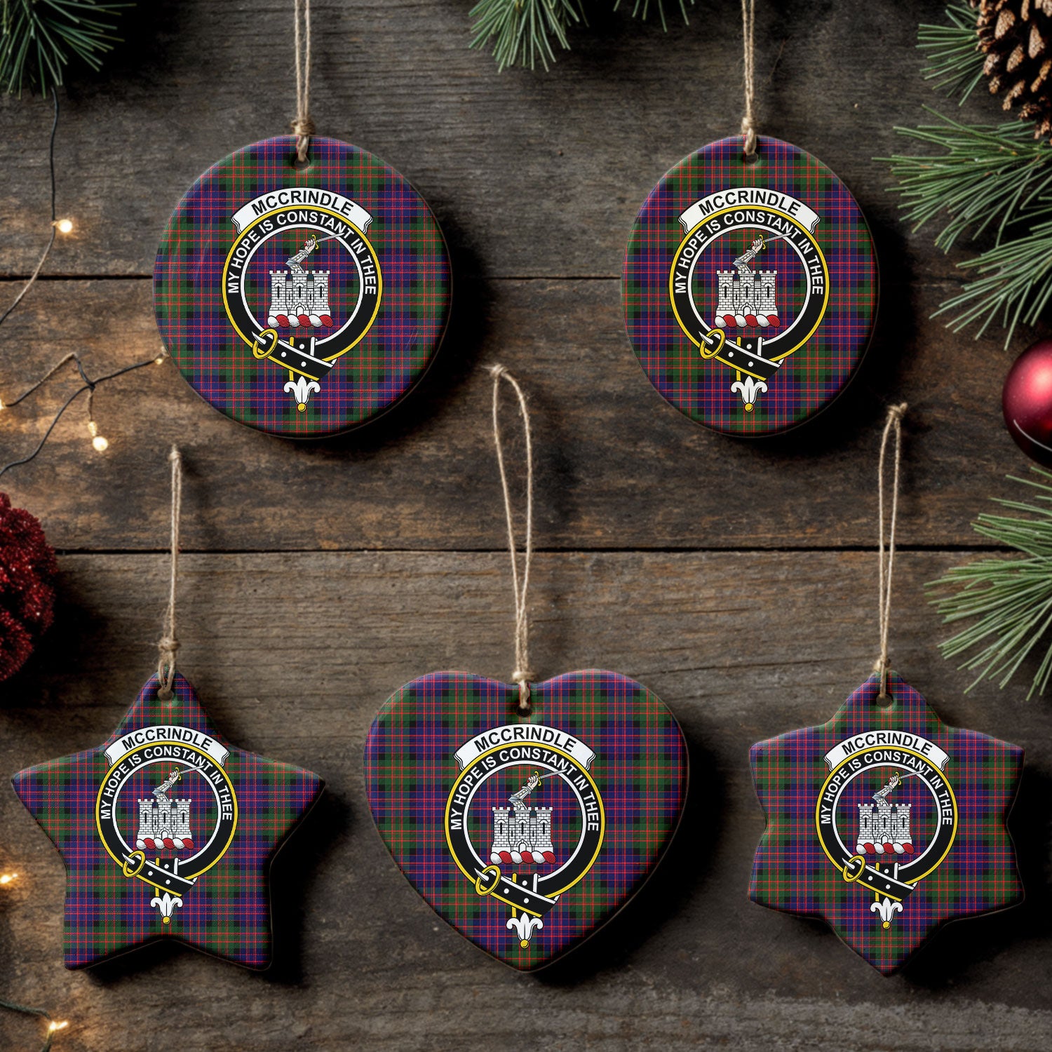 McCrindle Tartan Crest Christmas Ceramic Ornament