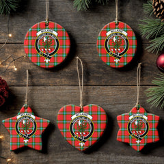 McLaine of Loch Buie Tartan Crest Christmas Ceramic Ornament