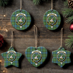McMillan Hunting Ancient Tartan Crest Christmas Ceramic Ornament