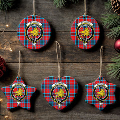 McTavish Modern Tartan Crest Christmas Ceramic Ornament