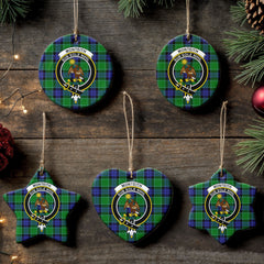 Monteith Tartan Crest Christmas Ceramic Ornament