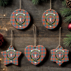 Robertson Ancient Tartan Crest Christmas Ceramic Ornament