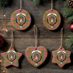 Ross Ancient Tartan Crest Christmas Ceramic Ornament