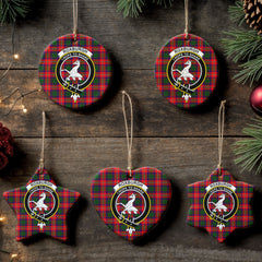 Roxburgh District Tartan Crest Christmas Ceramic Ornament