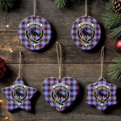 Rutherford Tartan Crest Christmas Ceramic Ornament