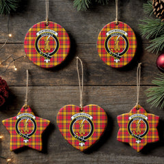 Scrymgeour Tartan Crest Christmas Ceramic Ornament