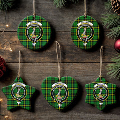 Wallace Hunting Modern Tartan Crest Christmas Ceramic Ornament