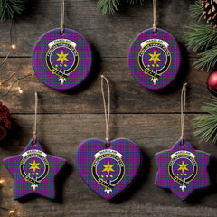 Wardlaw Modern Tartan Crest Christmas Ceramic Ornament
