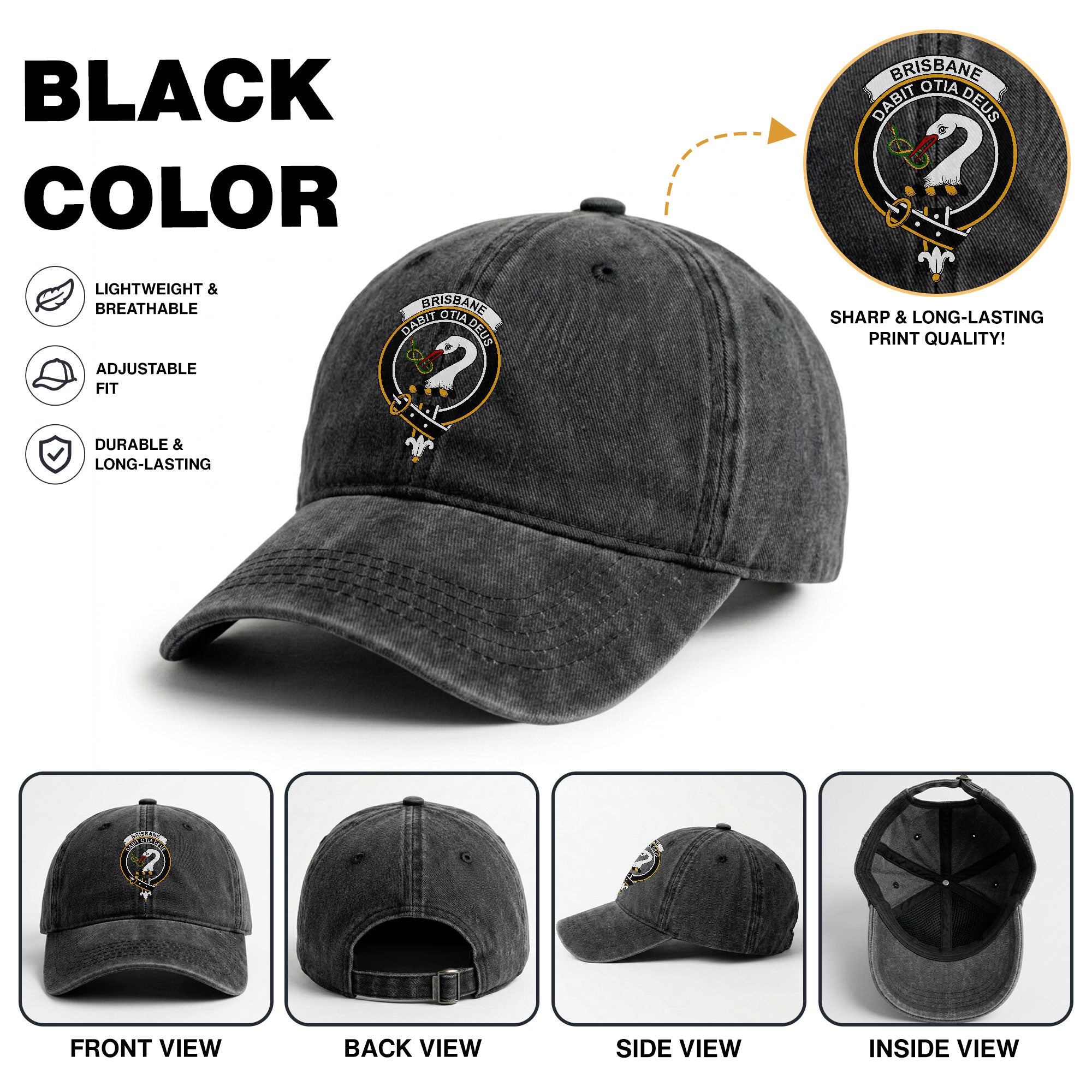 Brisbane Crest Washed Classic Cap