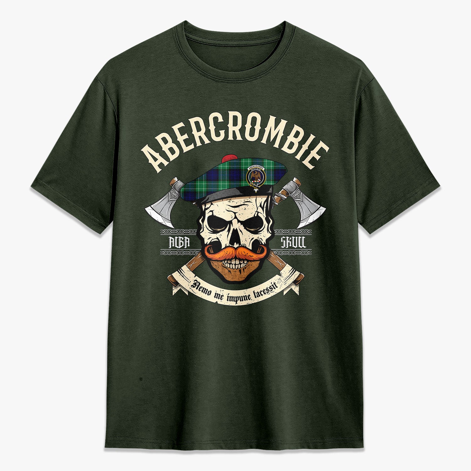 Abercrombie Tartan Crest 2D T-shirt - Alba Skull Style