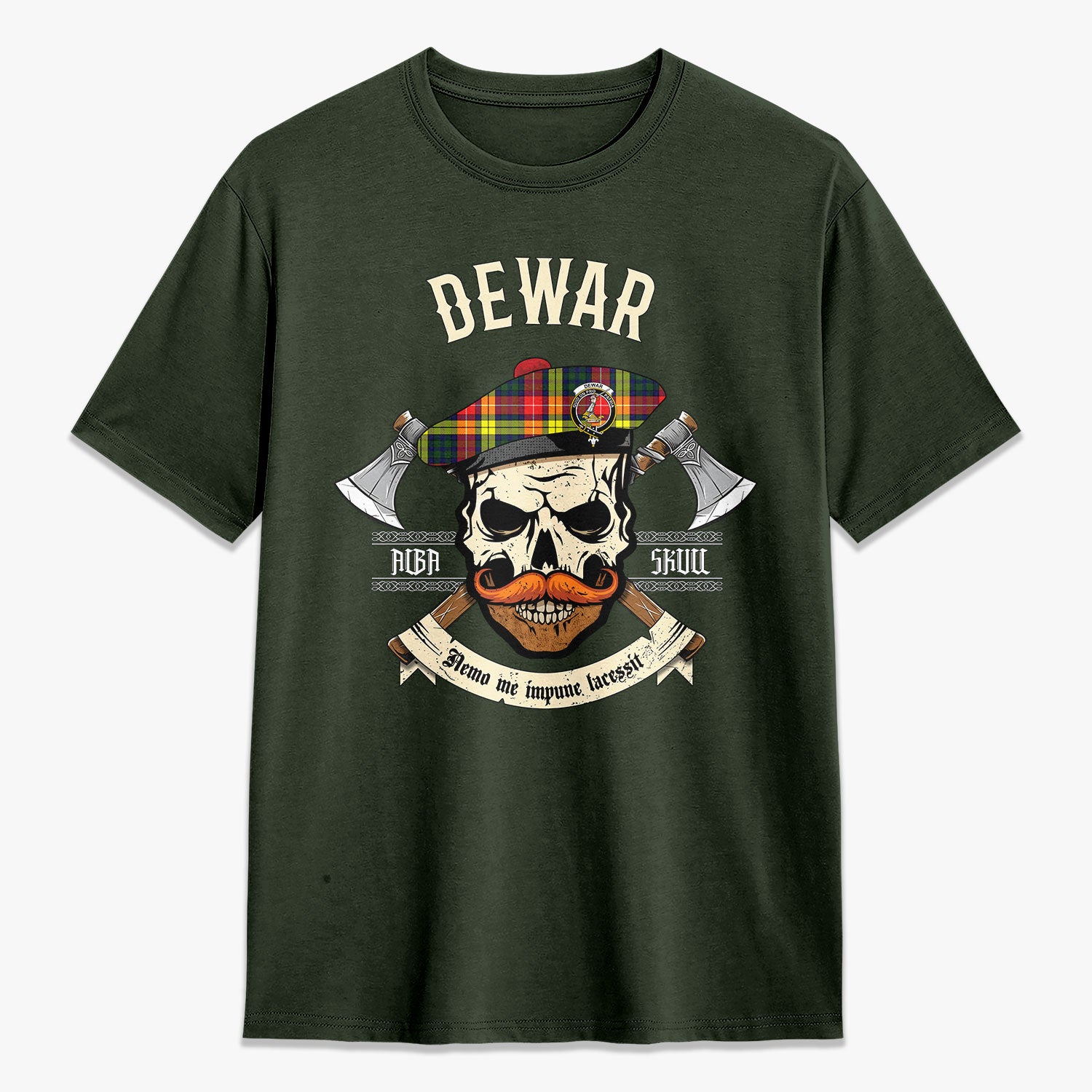 Dewar Tartan Crest 2D T-shirt - Alba Skull Style