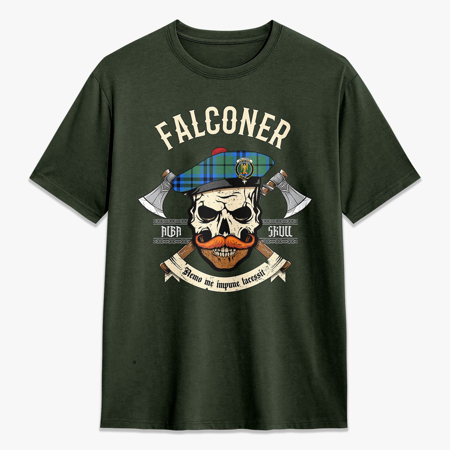 Falconer Tartan Crest 2D T-shirt - Alba Skull Style