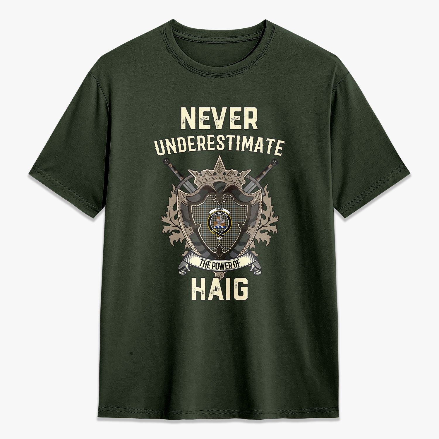 Haig Check Tartan Crest 2D T-shirt - Never Underestimate Style
