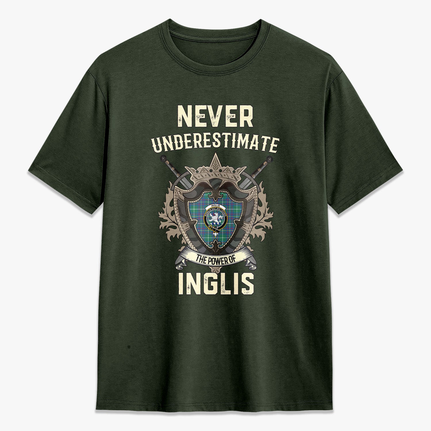 Inglis Ancient Tartan Crest 2D T-shirt - Never Underestimate Style