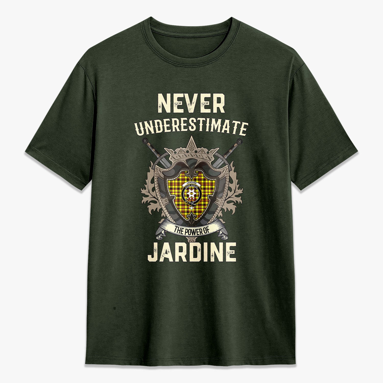 Jardine Tartan Crest 2D T-shirt - Never Underestimate Style