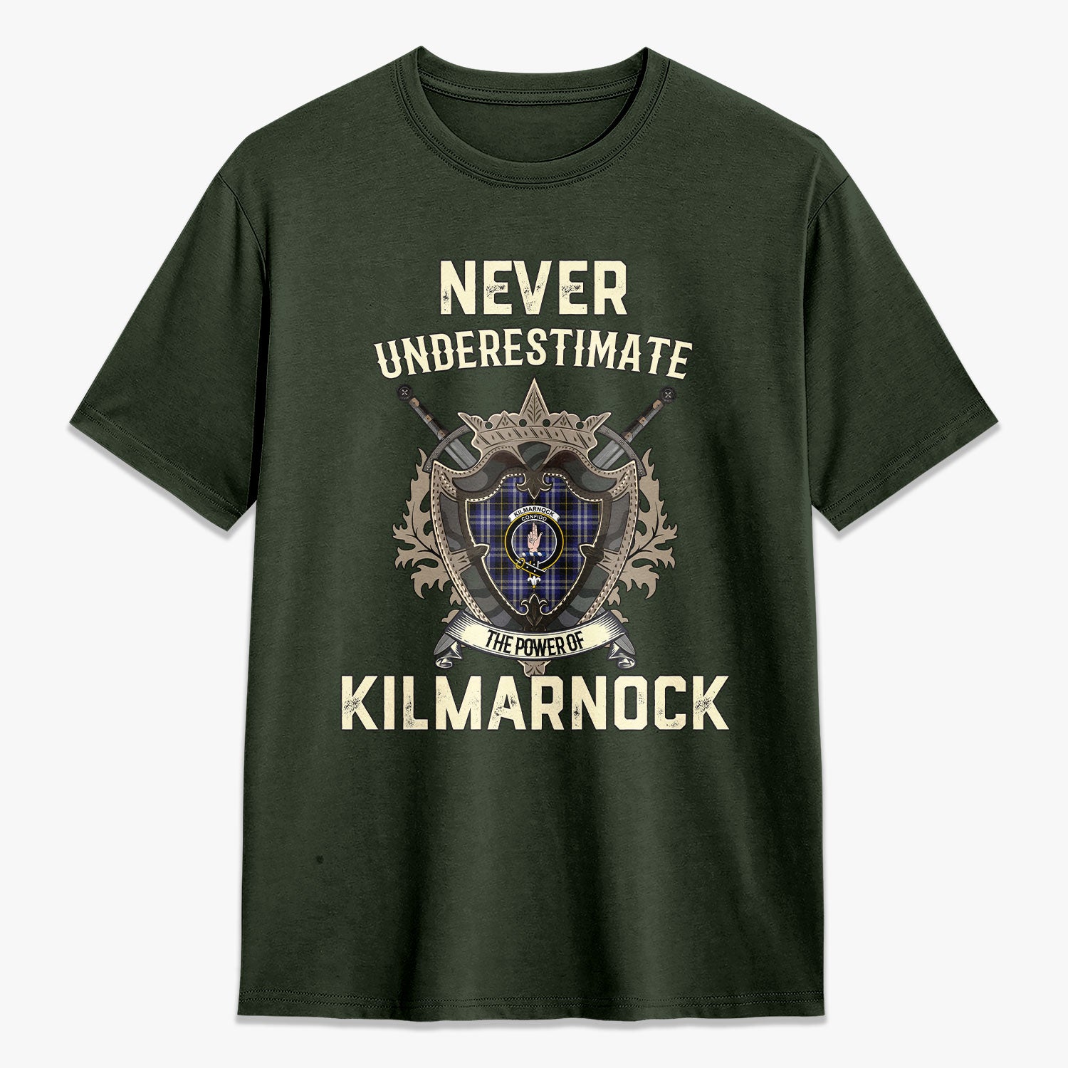 Kilmarnock Tartan Crest 2D T-shirt - Never Underestimate Style