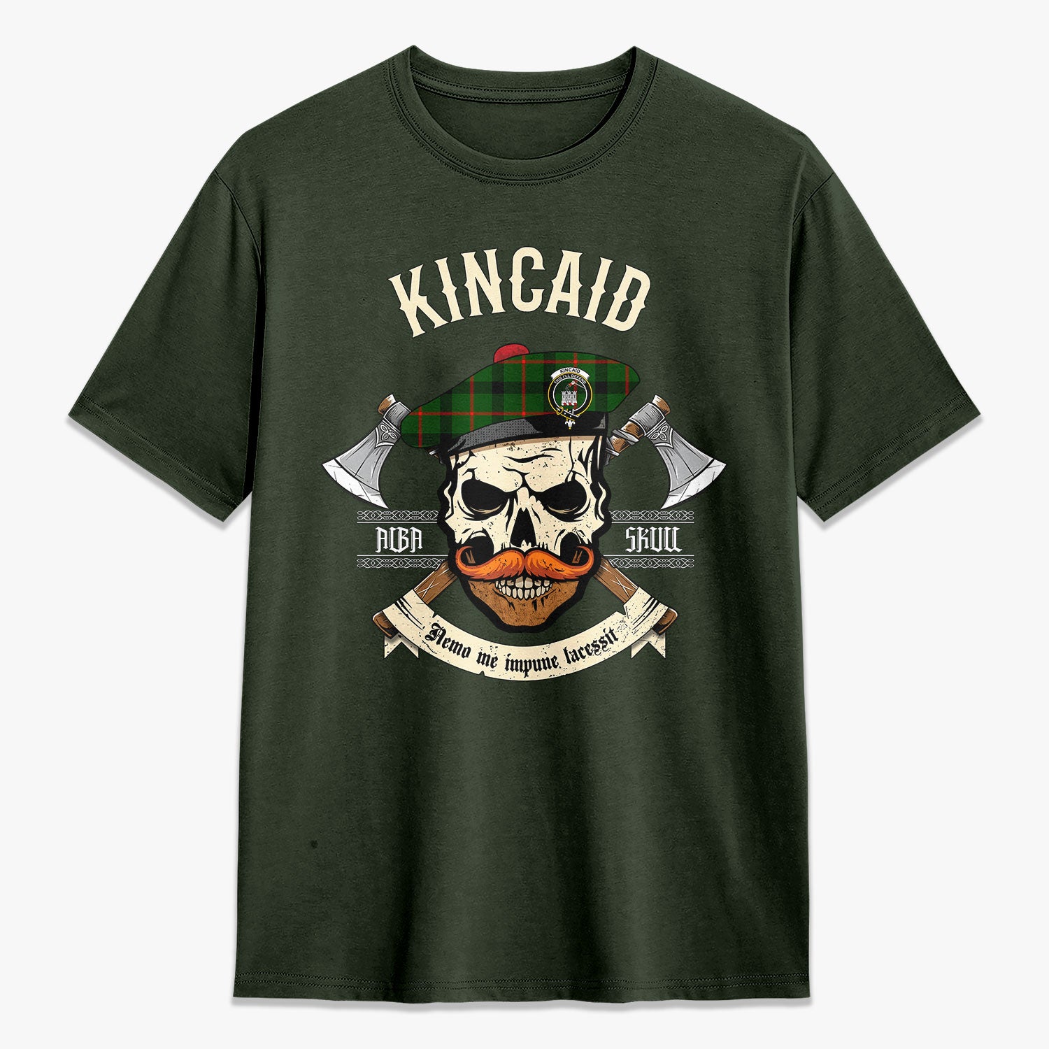 Kincaid Tartan Crest 2D T-shirt - Alba Skull Style