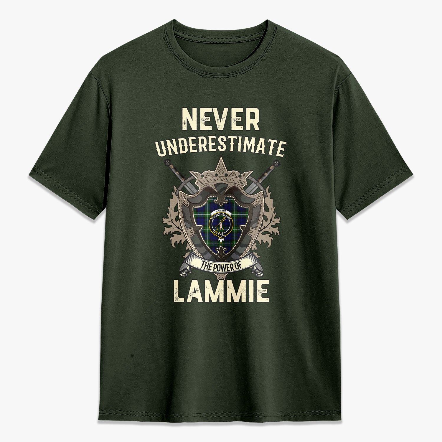 Lammie Tartan Crest 2D T-shirt - Never Underestimate Style