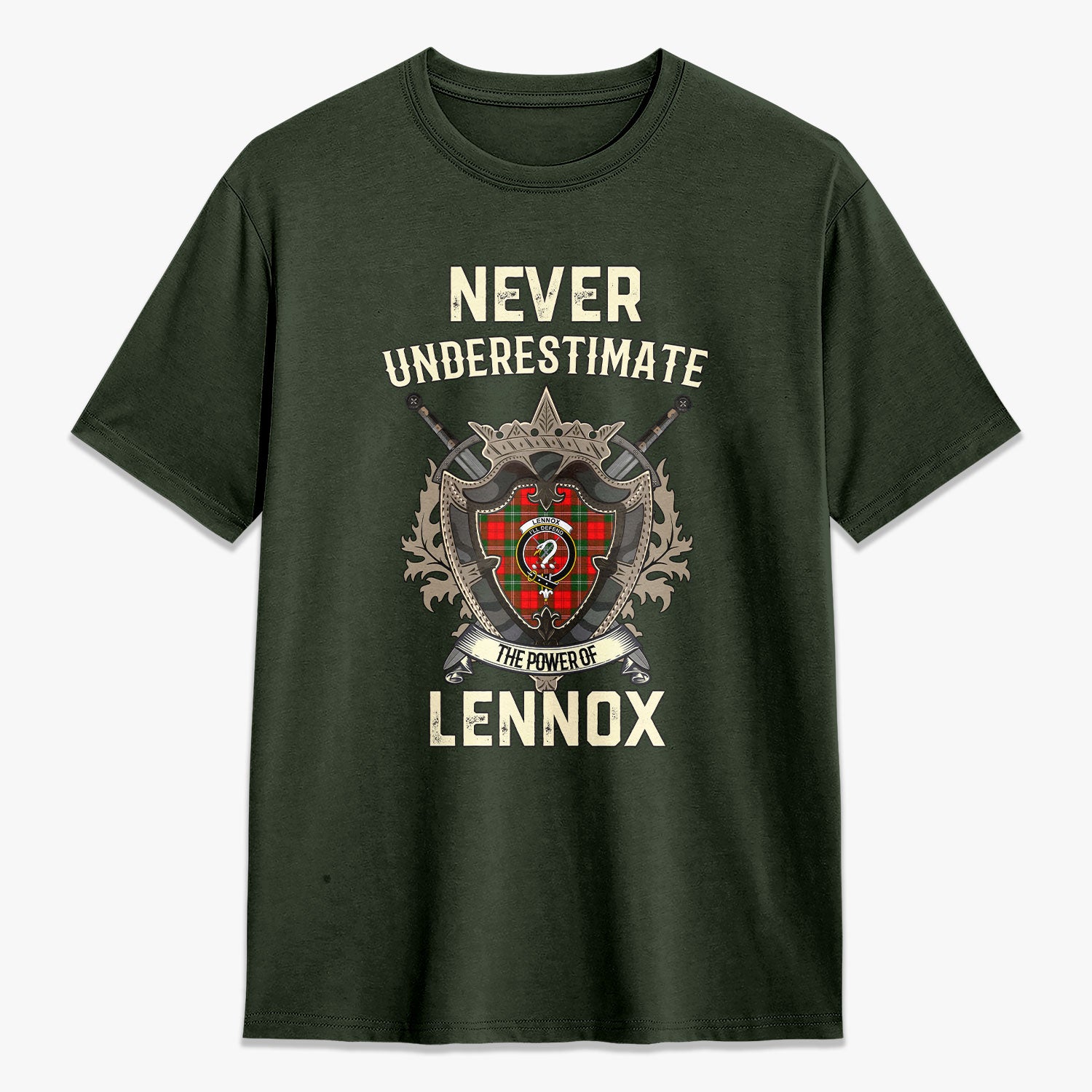 Lennox Tartan Crest 2D T-shirt - Never Underestimate Style