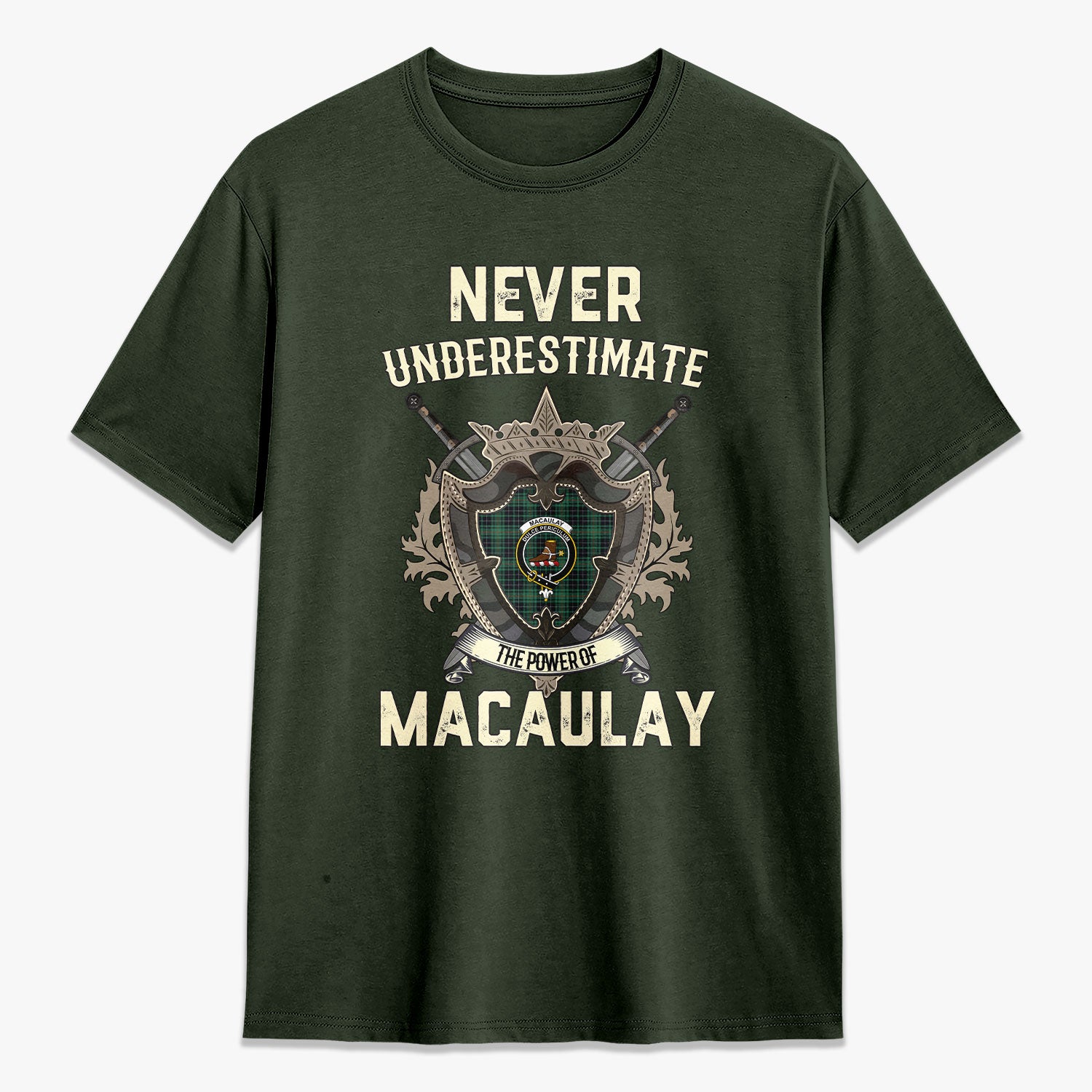 MacAulay Hunting Ancient Tartan Crest 2D T-shirt - Never Underestimate Style
