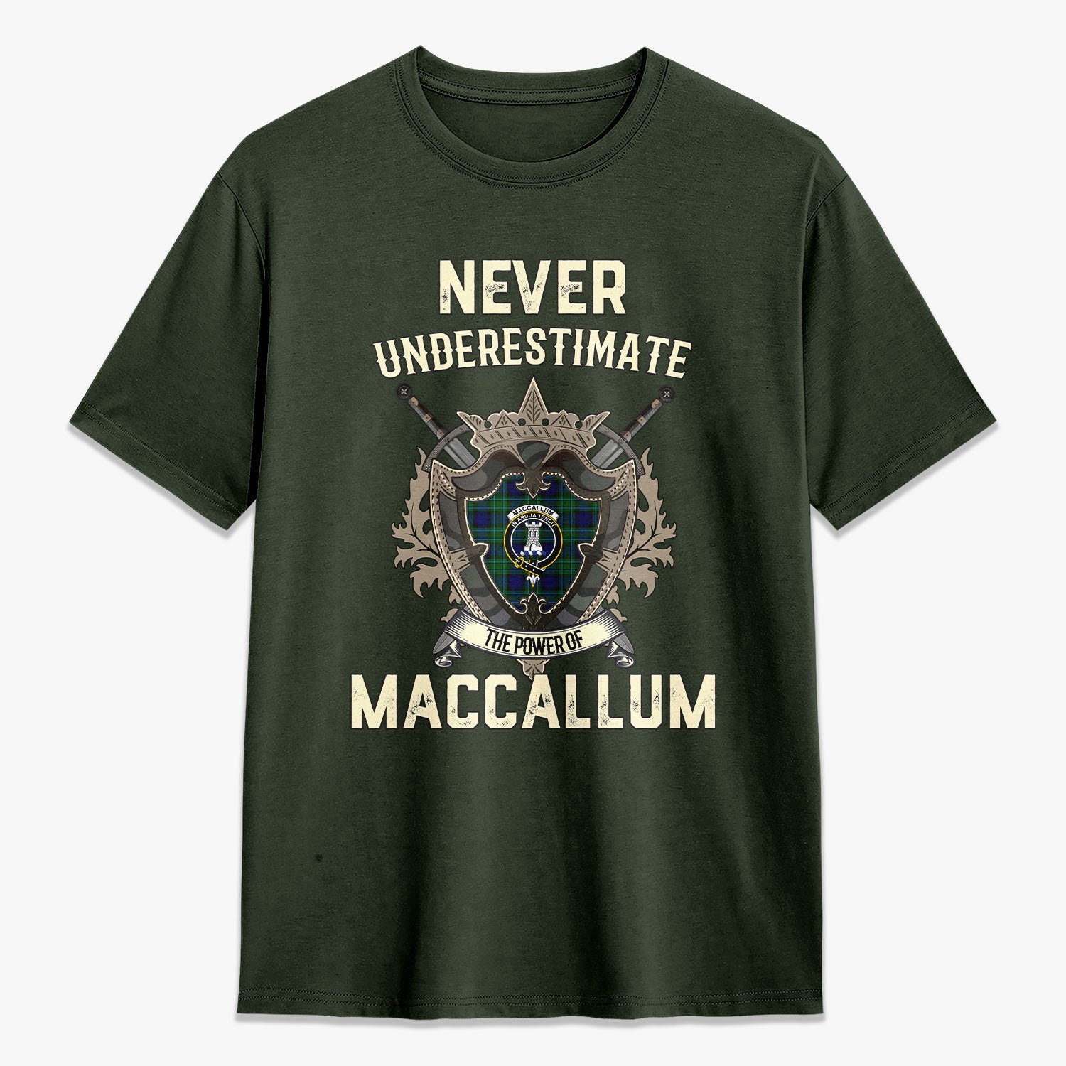 MacCallum Modern Tartan Crest 2D T-shirt - Never Underestimate Style