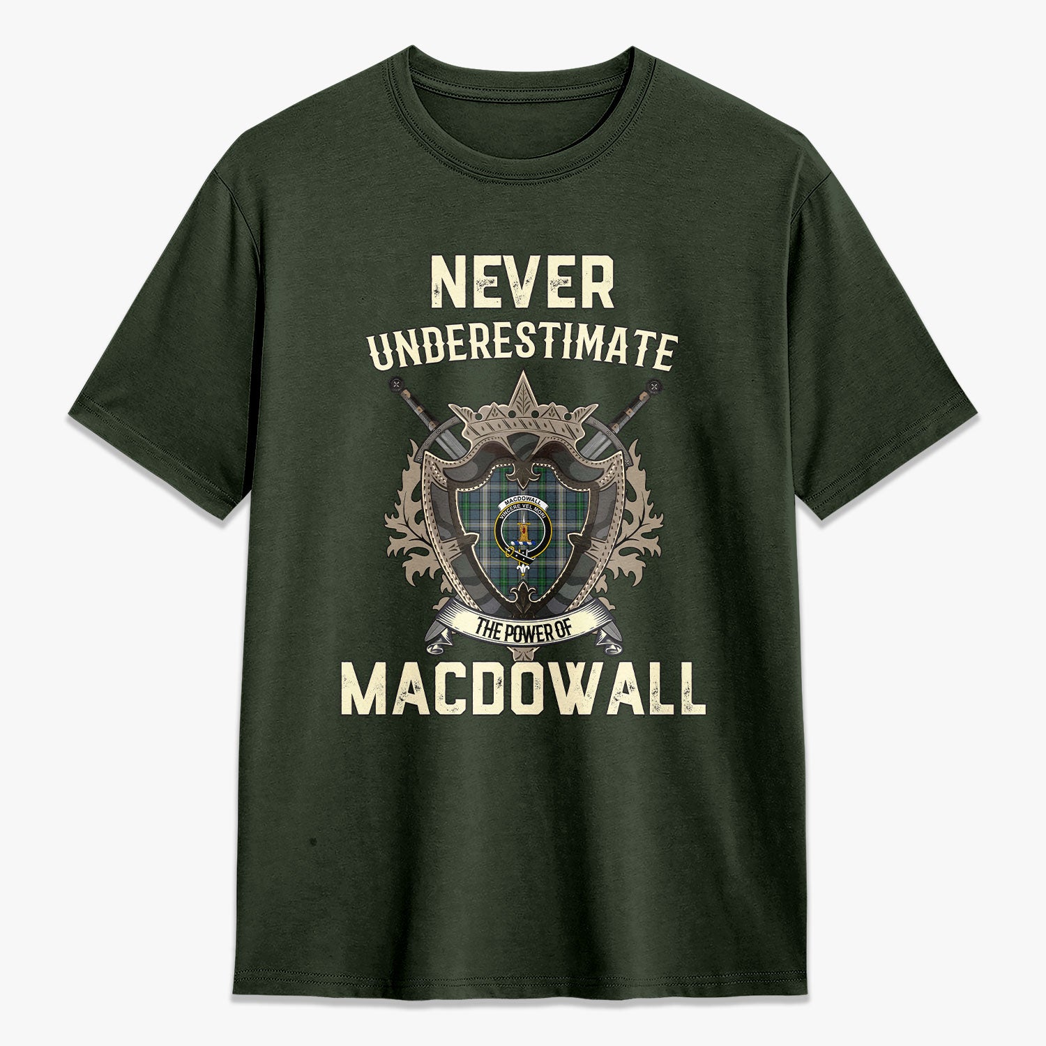 MacDowall Tartan Crest 2D T-shirt - Never Underestimate Style