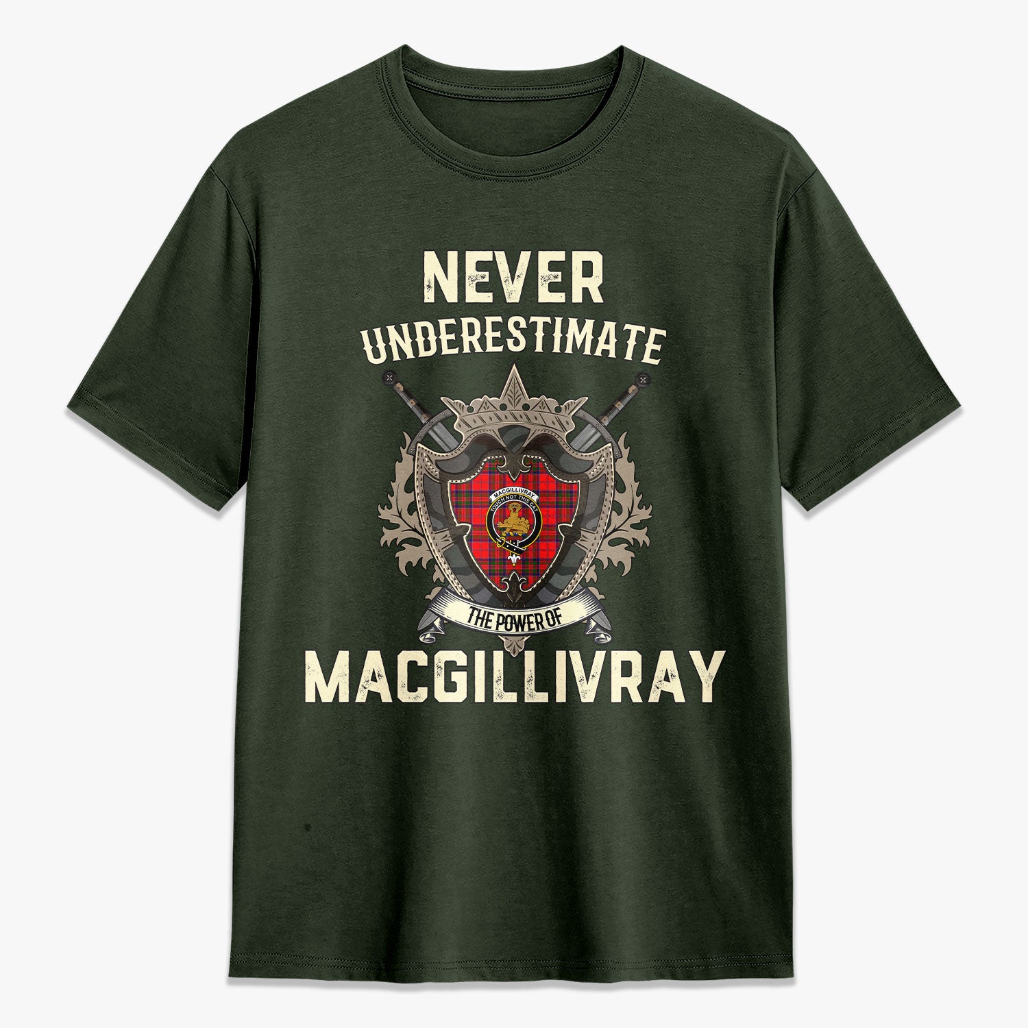MacGillivray Modern Tartan Crest 2D T-shirt - Never Underestimate Style