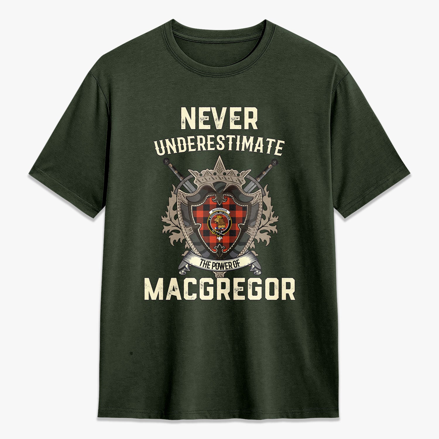 MacGregor Rob Roy Ancient Tartan Crest 2D T-shirt - Never Underestimate Style
