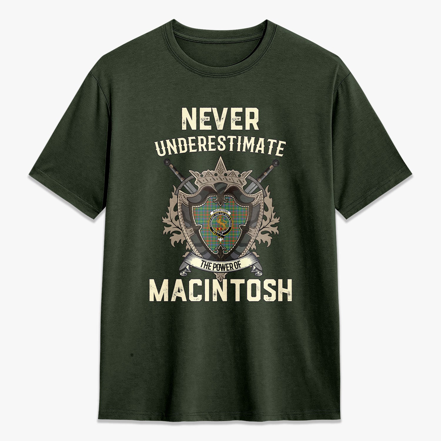 MacIntosh Hunting Ancient Tartan Crest 2D T-shirt - Never Underestimate Style