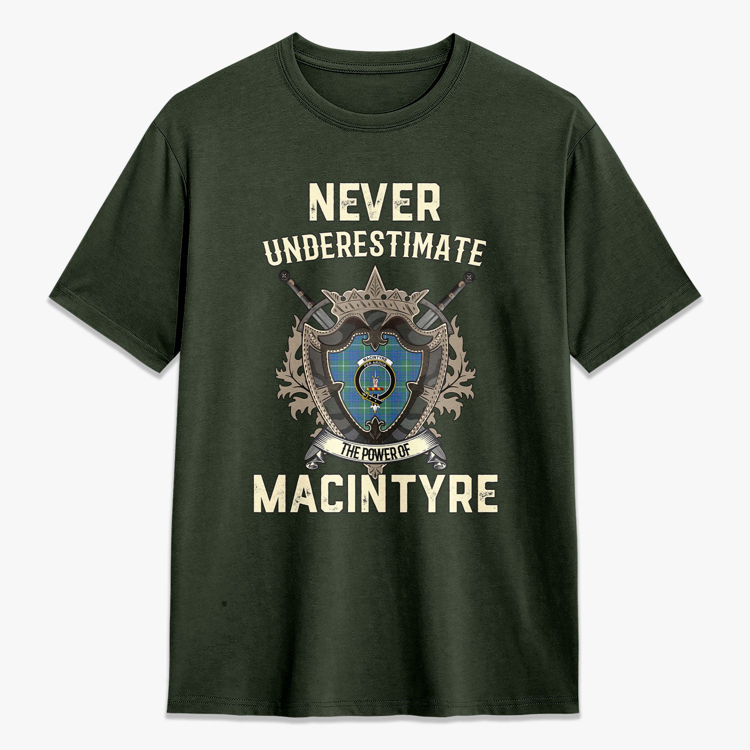MacIntyre Hunting Ancient Tartan Crest 2D T-shirt - Never Underestimate Style